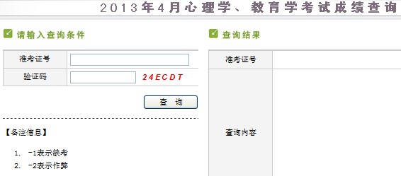 【新疆2013年4月自考两学成绩查询入口】
