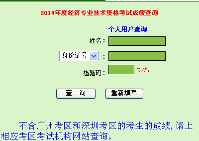 2014广东经济师成绩查询时间